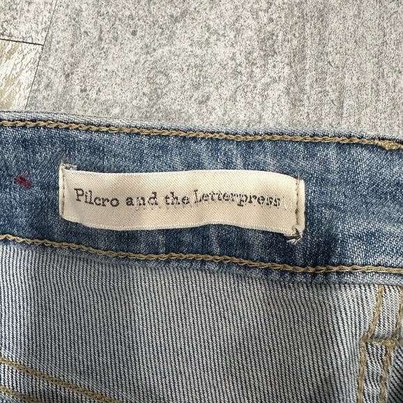 ANTHRO Pilcro and the Letterpress Script Pearl High Rise Skinny Jeans Sz 25 - Picture 6 of 12